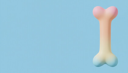 Fototapeta premium Minimalist calcium health or pet toy concept. 3D rendering of smooth bone shape. Veterinary or orthopedics icon.