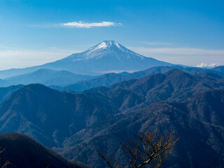 犬越路からの富士山