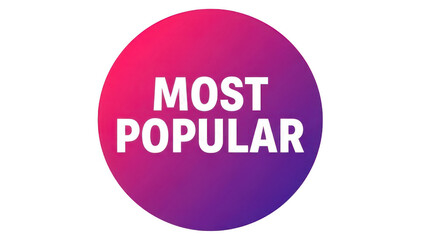 Most popular badge isolated on transparent background