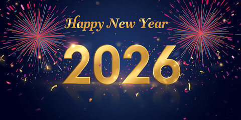 Happy new year 2026 illustration