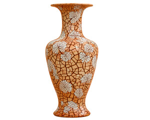 Elegant antique Chinese vase with crackle glaze finish. This decorative ceramic piece features beautiful flower pattern, perfect for home decor and valuable collectible