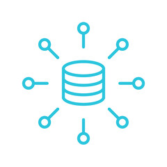 Big Data  icon. Iisolated on white background. Blue icon