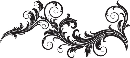 Floral Ornament Scroll Silhouette Set © HUMAYUN KABIR