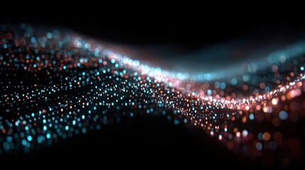 Colorful digital data streams flow across a global network with binary code, representing big data, AI, analytics, cloud processing, and futuristic te