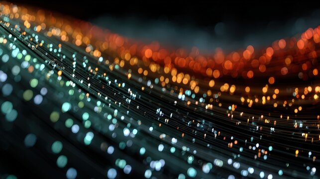 Colorful digital data streams flow across a global network with binary code, representing big data, AI, analytics, cloud processing, and futuristic te - Powered by Adobe