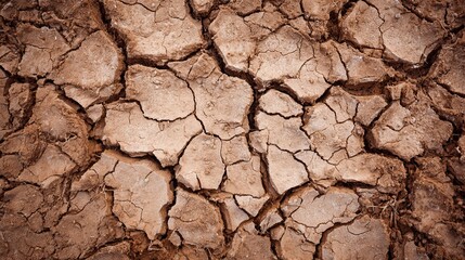 Cracked dry earth showing drought, climate change impact, arid landscape, environmental stress, soil degradation, desertification, and natural hazard concept for ecological awareness projects