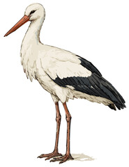 Ciconia ciconia illustration art