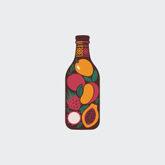 bottle with fruits