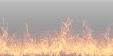 Collection of realistic fire flames on transparent background. Includes bonfire, wildfire, and blazing fire bursts for digital designs. png