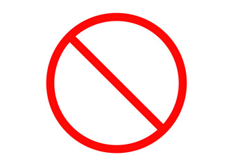 Red prohibition circle symbol indicating forbidden or banned actions