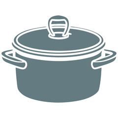 Cooking Pot with Lid and Handles Vector Illustration