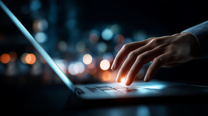 Faceless analysts using computers to analyze data with AI technology heavily defocused background anonymous professionals running data analysis tools chatbots with AI for