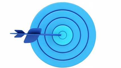 A close-up view of a blue dart board against a white backdrop.