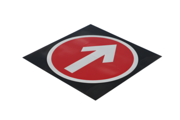 Arrow sign on floor symbol of guidance and direction . Isolated on transparent background, png