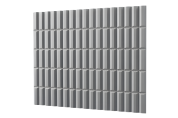 geometric pattern with textured grey wall paneling . Isolated on transparent background, png