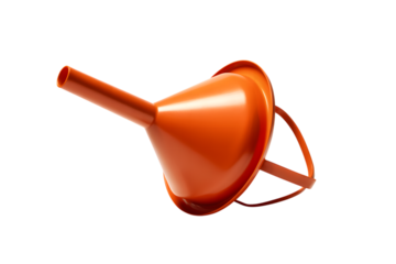 Orange funnel. Isolated on transparent background, png