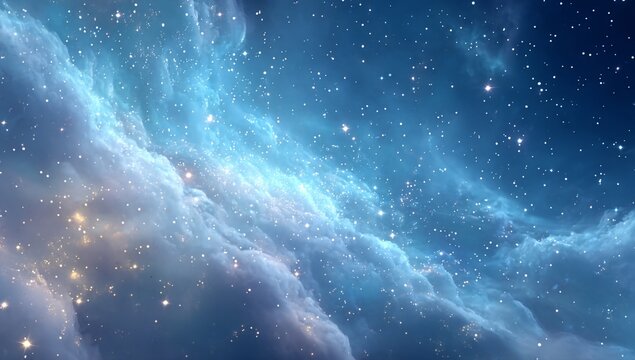 Deep Space Blue Spiral Galaxy Nebula Stars Universe Cosmos - Powered by Adobe