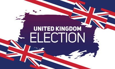 United Kingdom election banner with brush stroke flag background