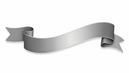 A 3D rendering of a gray ribbon against a white backdrop.