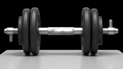 Obraz premium A pair of dumbbells on a white surface against a black background.