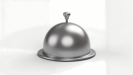 Obraz premium A close-up of a silver bell on a white surface.