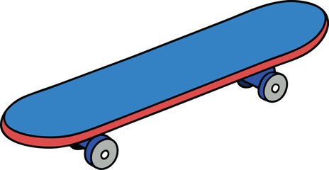 skateboard deck with wheels simple transparent background © andai
