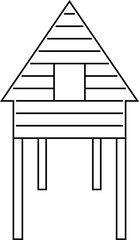 Stilt house minimal vector outline