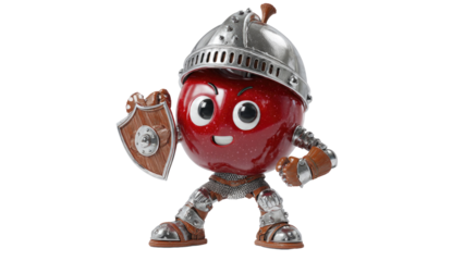 Apple Knight Character Illustration