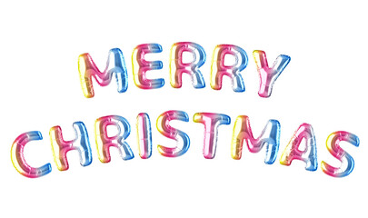 Rainbow Balloon Font - MERRY CHRISTMAS