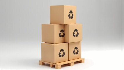 Four square cardboard boxes stacked on top of each other.