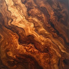 Close-up of richly textured wood grain, swirling patterns and warm tones