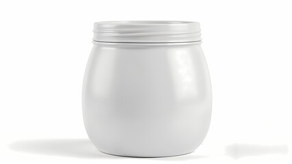 A close-up shot of a white mason jar against a white backdrop.