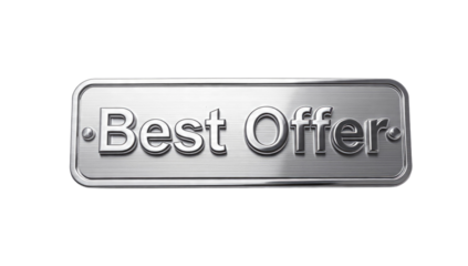 Best Offer Metal Sign on Transparent Background