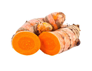 Vibrant orange root, cut to reveal bright interior