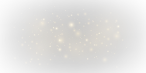 Golden dust flows softly with sparkle and glitter through glowing bokeh blur, filled with shimmer, warm glow, radiant highlights, and festive flare for Christmas and New Year. PNG illustration.