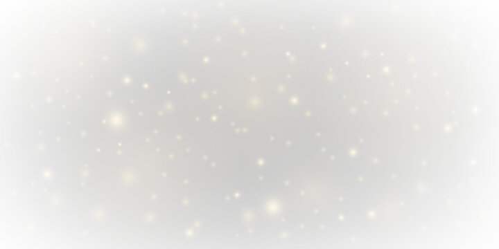Radiant golden dust glows with sparkle, glitter, shimmer, twinkle across blurred bokeh, surrounded by sparks, luminous highlights, soft flare for Christmas and New Year mood. PNG illustration. 