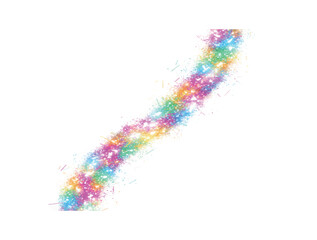 New vibrant multi color sparkles in abstract flow vector image white background.