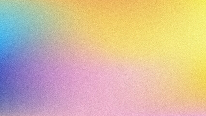 Grainy gradient soft blue pink yellow colors background. Calm pastel colors background with blurry and noise texture, design for banner, widescreen, wallpaper.