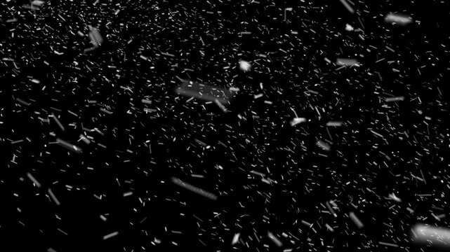 Realistic Snowstorm Blizzard on Black Background, Loop