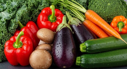 Fresh colorful vegetables composition offering a healthy and nutritious dietary option.