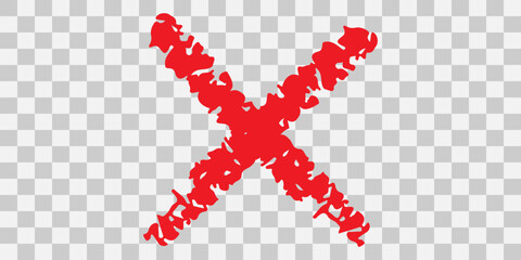 Red cross symbol with text in foreign language on transparent background © Ismail