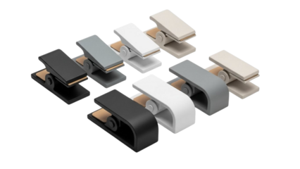 Set of Modern Cable Clip Holders for Cable Management.