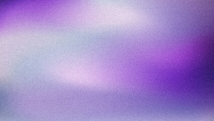 Grainy blurry background with gradient white and purple colors. Fresh lavender color background with dusty and noise texture, design for banner, widescreen, wallpaper.