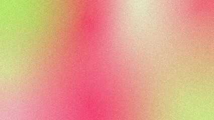 Grainy gradient soft red green colors background. Summer watermelon color background with blurry and noise texture, design for banner, widescreen, wallpaper.