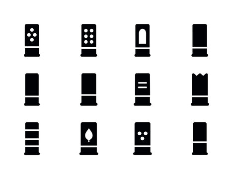 Shell Icon Set. shell types. Solid icon set of shell types: buck
