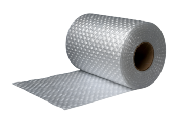 rolled bubble wrap sheet for packaging protection . Isolated on transparent background, png
