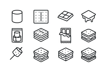 S'mores Icon Set. S