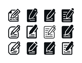 Timesheet Icon Variations. Filling out a timesheet or logbook. I
