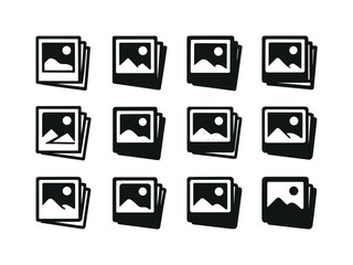 Vintage Photo Icons. Old photograph. Icon set. Set Logo of old p