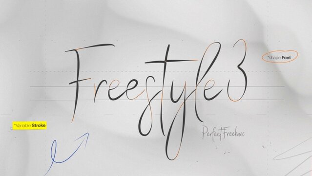 Freestyle Write On Text Effect 3 - Scribble Doodle Title Animation Tool | Perfect Freehand Vector Calligraphy Handwriting